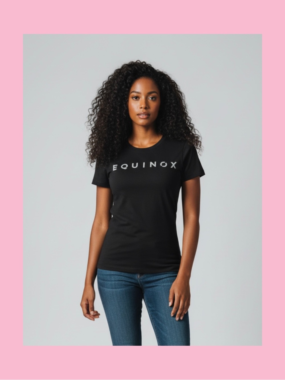 Equinox Women's Black Logo Short Sleeve Tee - Classic Fit